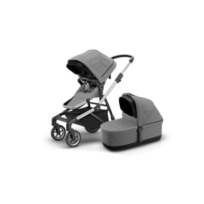 THULE Sleek + Bassinet Grey Melange/Aluminium